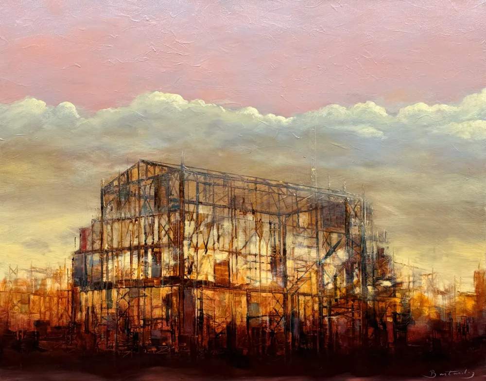 Vestiges et ciel rose